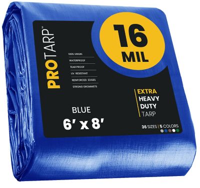 Protarp Blue 16Mil 6 x 8 Tarp Protarp, PT-105-6X8