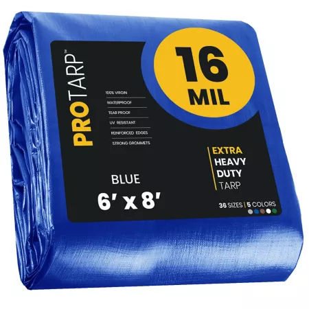 Protarp Blue 16Mil 6 x 8 Protarp Tarpaulin PT-105-6X8 Tarps