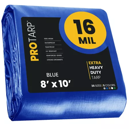 Protarp 8' x 10' Tarp 16 mil Blue Tarps