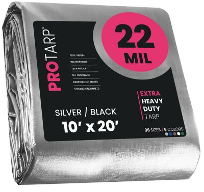 Protarp Silver/Black 22Mil 10 x 20 Tarp, PT-201-10X20