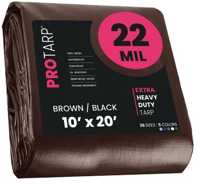 Protarp 10 ft. x 20 ft. Tarp, 22 Mil, Brown/Black