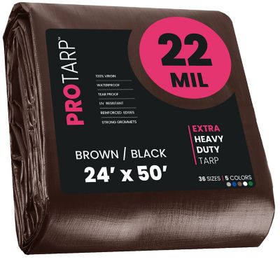 Protarp Brown/Black 22Mil 24 x 50 Tarp, PT-202-24X50
