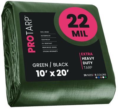 Protarp Green/Black 22Mil 10 x 20 Tarp, PT-203-10X20