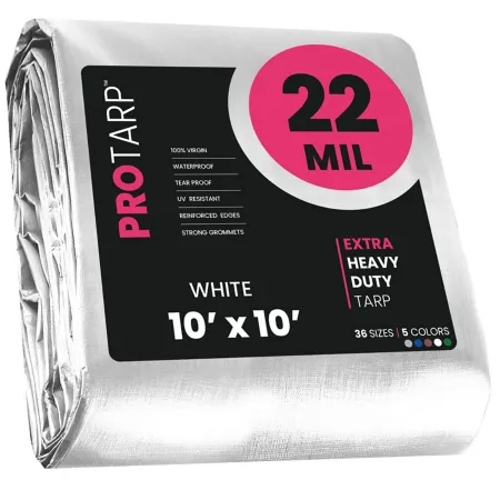 Protarp 10' x 10' Tarp 22 mil White Tarps