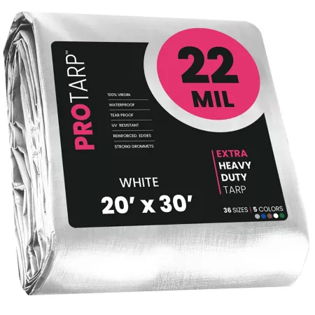 Protarp 20' x 30' Tarp 22 mil White Tarps