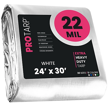 Protarp 24 ft. x 30 ft. Tarp, 22 Mil, White