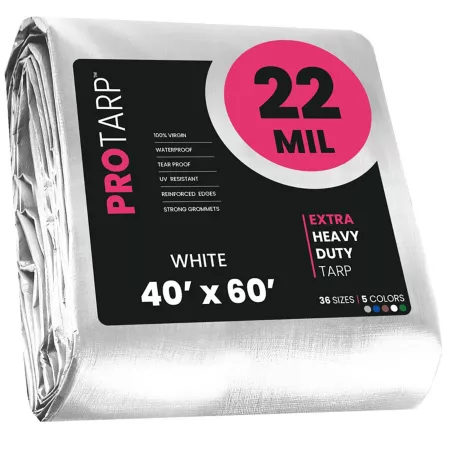 Protarp 40' x 60' Tarp 22 mil White Tarps