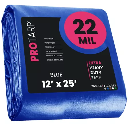 Protarp blue tarpaulin 22 mil 12 x 25 PT-205-12X25 Tarps