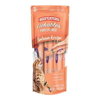 Beefeaters Puree Cat Treat, Salmon, 3 ct., Case of 12