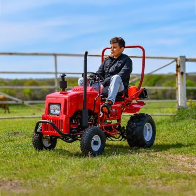 Image showing  125cc Single-Rider Mini Tractor Gas-Powered Go Kart, Red