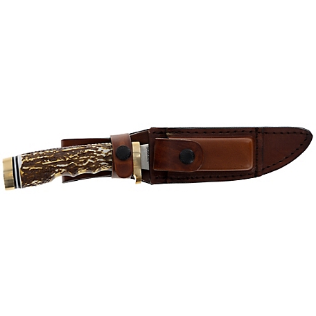 Uncle Henry UH Staglon 4 in. Fixed Blade with Leather, 1100035