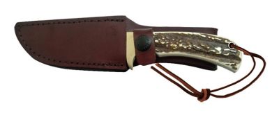 Image showing  4.92 in. UH Staglon 4 in. Fixed Blade Knife with Leather