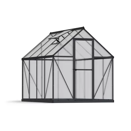 Canopia by Palram Gray Mythos Greenhouse 6 ft long x 8 ft wide Hobby Greenhouses