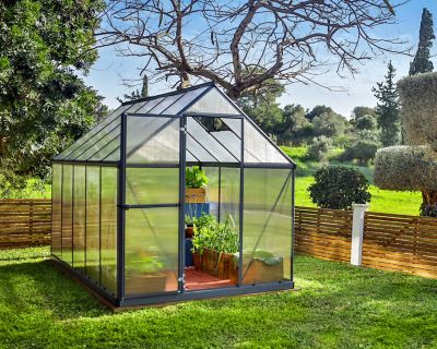 Image showing  6 L x 10 W ft. Gray Mythos Greenhouse