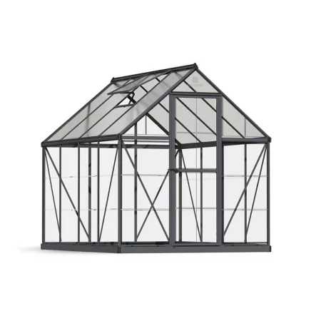 Canopia by Palram 6 ft L x 8 ft W Gray Hybrid Greenhouse Hobby Greenhouses