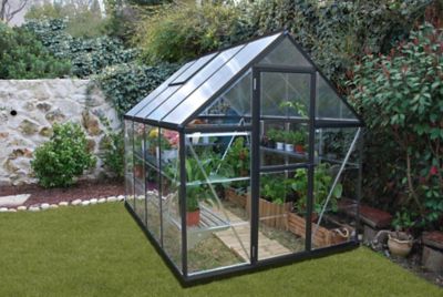 Image showing  6 ft. L x 8 ft. W Gray Hybrid Greenhouse
