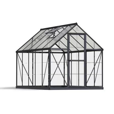 Canopia by Palram 6 ft L x 10 ft W Gray Hybrid Greenhouse Hobby Greenhouses