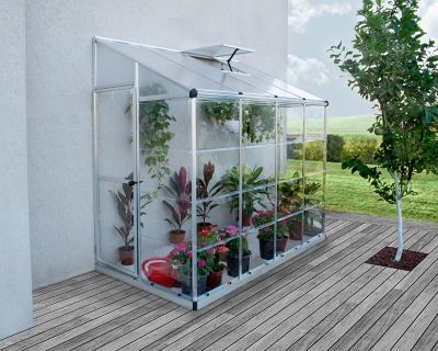Image showing  4 L x 8 W ft. Silver Hybrid Lean-To Greenhouse