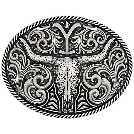 Montana Silversmiths Ab-Yellowstone Logo & Skull, A960YEL