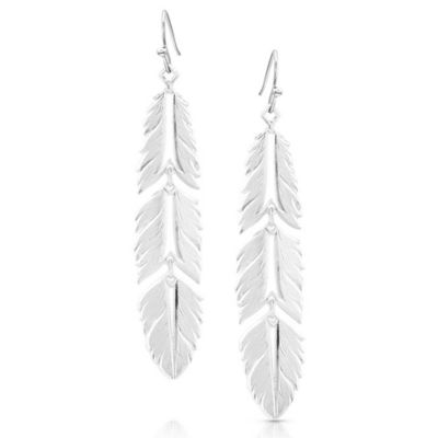 Montana Silversmiths Er-3 Piece Dangle Feather-Slvr, AMER5459