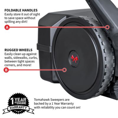 Image showing 5 th Tomahawk Power 30 in. Battery-Powered Push Sweeper with Triple Power Brooms Electric Drive and Dust Suppression