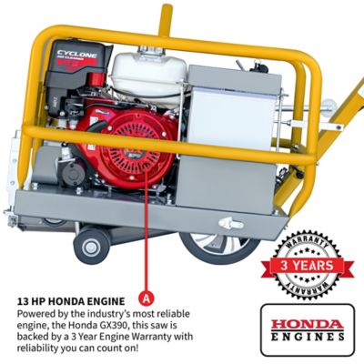 Image showing  10 in. Early Entry Green Concrete Saw with 8.5 Hp Honda Gx 270 Engine