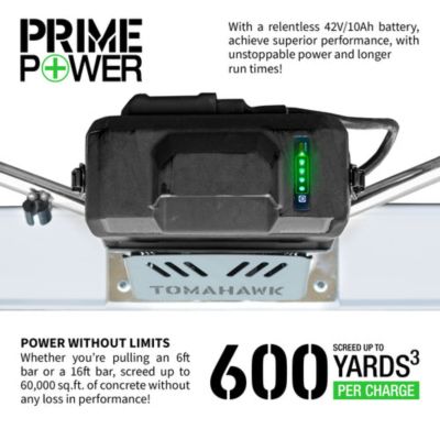 Image showing  Battery Powered Vibrating Concrete Power Screed 36V/5Ah with 14 ft. Board Float