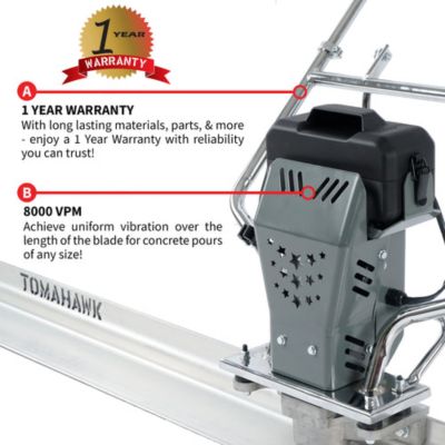 Image showing  Battery Powered Vibrating Concrete Power Screed 36V/5Ah with 14 ft. Board Float