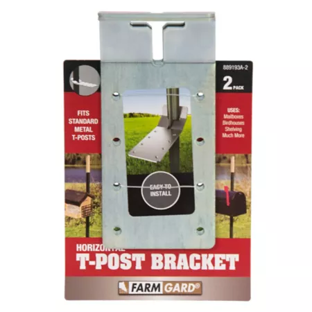 FARMGARD Horizontal T-Post Brackets 2-Pack Garden Fencing