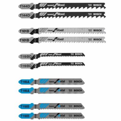 Bosch 10 pc. T-Shank Jig Blade Set, T5002