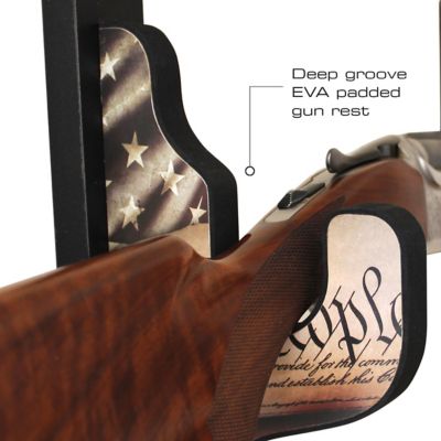 Image showing  1 Long Gun 2 pc. Padded Gun Display Wall Hooks, Americana