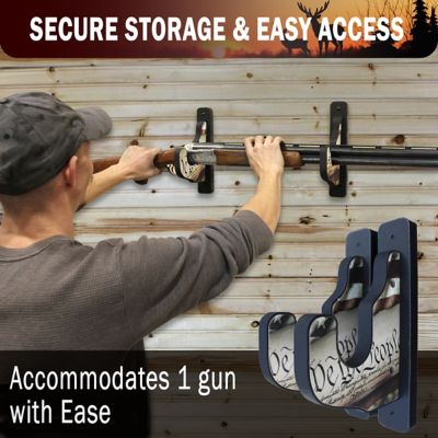 Image showing  1 Long Gun 2 pc. Padded Gun Display Wall Hooks, Americana