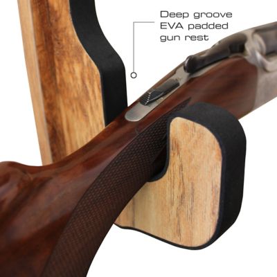 Image showing  1 Long Gun 2 pc. Padded Gun Display Wall Hooks, American Cherry