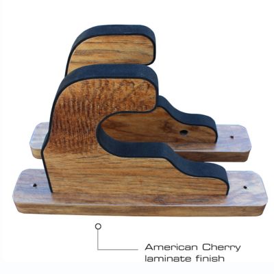Image showing  1 Long Gun 2 pc. Padded Gun Display Wall Hooks, American Cherry