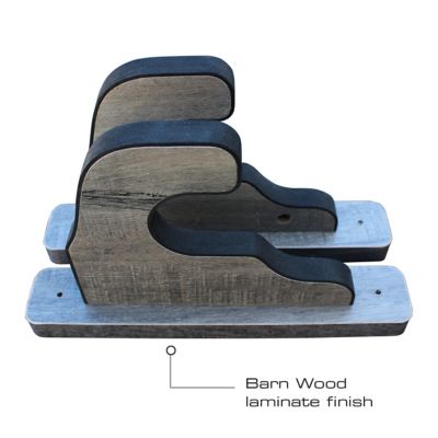 Image showing  1 Long Gun 2 pc. Padded Gun Display Wall Hooks, Barn Wood