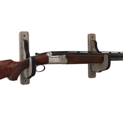 Image showing  1 Long Gun 2 pc. Padded Gun Display Wall Hooks, Barn Wood
