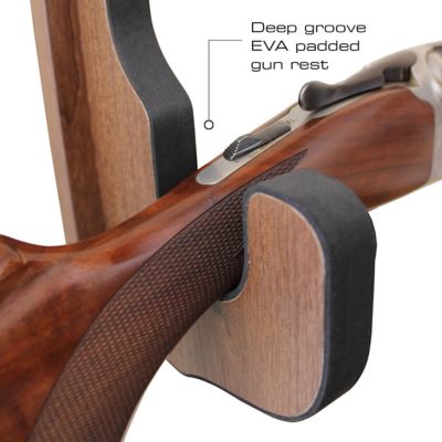 Image showing  1 Long Gun 2 pc. Padded Gun Display Wall Hooks, Dark Walnut