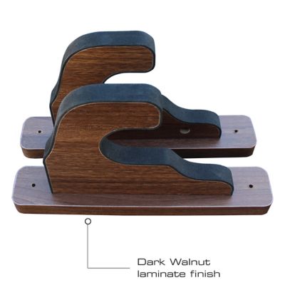 Image showing  1 Long Gun 2 pc. Padded Gun Display Wall Hooks, Dark Walnut