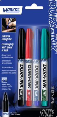 MARKAL Dura Ink Fine Tip Multi-Color Permanent Ink Marker, 95129TS
