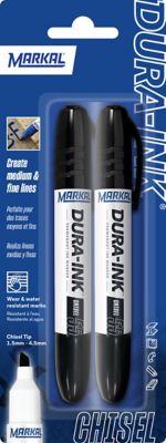 MARKAL Dura Ink Chisel Tip Black Permanent Ink Marker, 09527TS