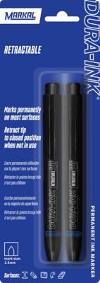 MARKAL Dura Ink Retractable Black 2 pk., 96574TS