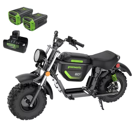 Greenworks STEALTH 60V Battery Powered Mini Electric Bike with (2) 8.0 Ah Batteries and Dual-Port Fast Charger Mini Bikes