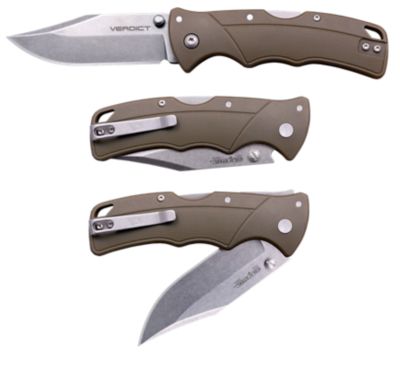 Cold Steel Verdict Folding Knife - 3 in. Clip Point Blade, CS-FL-C3CPSSFDE