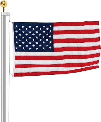 EZ Pole All American Series Tapered Sectional Flagpole Kit with Nylon All Weather Flag, EZAA30