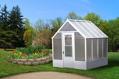 OverEZ 8 ft. L x 8 ft. W White Greenhouse