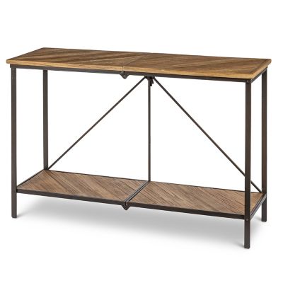 Lone Elm Studios Foldable Wood Table with Metal Legs, 95882EC