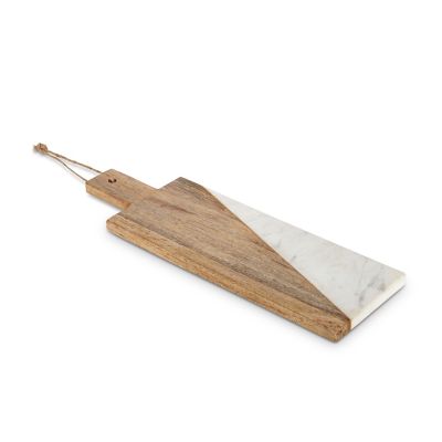 Lone Elm Studios Mango Wood and White Marble Cutting Board, 95014EC