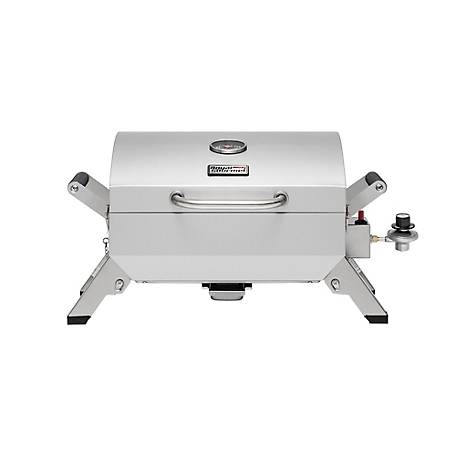 Royal Gourmet Stainless Steel Portable Grill, Handles, Tabletop Propane Gas Grill, Folding Legs, 10,000 BTU, Silver, GT2001