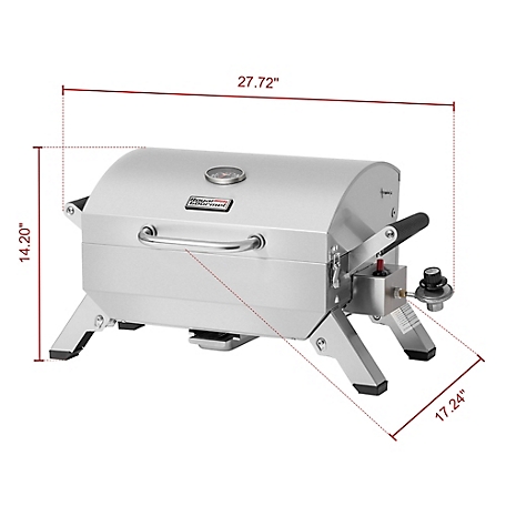 Royal Gourmet Gas Stainless Steel Portable BBQ Tabletop Grill with Folding  Legs and Lockable Lid, 10,000 BTU, GT1001 at Tractor Supply Co.