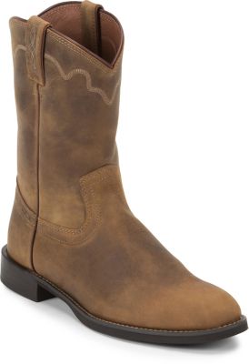 Justin Men's Jeb Pull-On Roper Western Boots, 10 in.